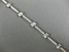 ANTIQUE WIDE 1.16CT DIAMOND 14KT WHITE GOLD MATTE FLOWER TENNIS BRACELET #18276