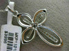 ESTATE LARGE 1.15CT DIAMOND 18KT WHITE GOLD 3D FLOWER CROSS FLOATING PENDADNT