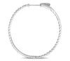 ESTATE 1.0CT DIAMOND 14K WHITE GOLD 3D CLASSIC INSIDE OUT HOOP HANGING EARRINGS