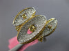 LARGE .45CT WHITE & FANCY YELLOW DIAMOND 18KT 2 TONE GOLD OVAL GEOMETRICAL RING