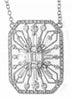 LARGE 1.71CT DIAMOND 18KT WHITE GOLD 3D ROUND & BAGUETTE SQUARE OCTAGON NECKLACE