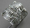 ESTATE 1.10CTW DIAMOND BAGUETTE SWIRL HUGGIES 14K WHITE GOLD EARRINGS 20MM 19269