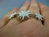 ESTATE EXTRA LARGE .45CT DIAMOND 18K WHITE GOLD 3D DOUBLE FINGER SNOWFLAKE RING