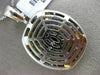 ESTATE LARGE 6.25CT DIAMOND & AAA AMETHYST & CITRINE 14K WHITE GOLD OVAL PENDANT