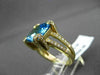 ESTATE LARGE 6.54CT DIAMOND & AAA EXTRA FACET BLUE TOPAZ 14K YELLOW GOLD 3D RING