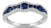ESTATE 1.17CT DIAMOND & AAA SAPPHIRE 14KT WHITE GOLD 3D BAMBOO ANNIVERSARY RING
