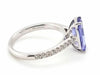 4.07CT DIAMOND & AAA TANZANITE 18KT WHITE GOLD 3D CUSHION & ROUND SOLITAIRE RING