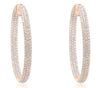 ESTATE 11.3CT DIAMOND 18KT YELLOW GOLD 3D 3 ROW INSIDE OUT HOOP HANGING EARRINGS