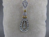 ESTATE FANCY YELLOW DIAMOND 14K WHITE 2 TONE GOLD FILIGREE PENDANT F/G VS #19538