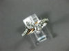 ESTATE .65CT DIAMOND 14KT WHITE & ROSE GOLD 3D TWO STONE SIDE BY SIDE LOVE RING