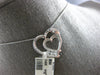 .25CT DIAMOND 14K WHITE GOLD 3D 3 STONE PAST PRESENT FUTURE DOUBLE HEART PENDANT