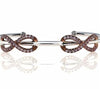 .90CT PINK DIAMOND 18K WHITE & ROSE GOLD 3D DOUBLE INFINITY LOVE BANGLE BRACELET