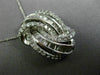 LARGE .75CT ROUND & BAGUETTE DIAMOND 14KT WHITE GOLD LOVE KNOT MULTI ROW PENDANT