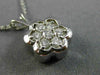 ESTATE .45CT DIAMOND 14KT WHITE GOLD FLOATING BEZEL CLUSTER FLOWER PENDANT #6378