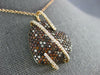 ESTATE LARGE 2.72CT WHITE & ORANGE DIAMOND 18KT ROSE GOLD SIDEWAYS HEART PENDANT