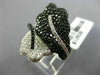 ESTATE LARGE 2.72CT WHITE & BLACK DIAMOND 14K WHITE GOLD CRISS CROSS FLOWER RING