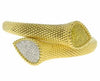 LARGE 2.21CT WHITE & FANCY YELLOW DIAMOND 18KT 2 TONE GOLD CUFF BANGLE BRACELET