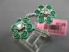 ESTATE EXTRA LARGE 2.29CT DIAMOND & AAA EMERALD 18KT WHITE GOLD FLOWER LOVE RING