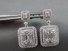 LARGE 3.41CT DIAMOND 18KT WHITE GOLD ROUND & BAGUETTE DOUBLE HALO STUD EARRINGS