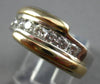 WIDE .45CT DIAMOND 14KT 2 TONE GOLD CHANNEL 7 STONE CRISS CROSS MENS RING #28027