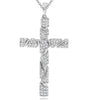 ESTATE .51CT DIAMOND 14KT WHITE GOLD 3D MULTI SHAPE CROSS FLOATING PENDANT