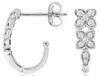 .33CT DIAMOND 14K WHITE GOLD 3D DOUBLE FLOWER FILIGREE UMBRELLA HANGING EARRINGS