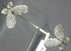 WIDE 1.25CT DIAMOND 14KT WHITE GOLD 3D DOUBLE BUTTERFLY FLEXIBLE BANGLE BRACELET