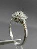 ESTATE WIDE .53CT ROUND & BAGUETTE DIAMOND 18KT WHITE GOLD CLUSTER PROMISE RING