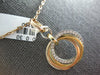 ESTATE .30CT DIAMOND 14KT TRI COLOR GOLD TRINITY CIRCLE OF LIFE FLOATING PENDANT