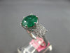 GIA LARGE 3.30CT DIAMOND & AAA EMERALD 18K WHITE GOLD 3D 3 STONE ENGAGEMENT RING