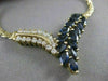 ANTIQUE 3.30CTW DIAMOND SAPPHIRE 14KT YELLOW GOLD V SHAPE NECKLACE 19.50" #6083