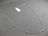 ESTATE 1.30CT DIAMOND 14KT WHITE GOLD ROUND SOLITAIRE BY THE YARD LOVE NECKLACE