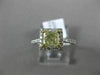 ESTATE 1.27CT WHITE & FANCY YELLOW DIAMOND 14K 2 TONE GOLD HALO ENGAGEMENT RING