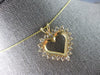 ESTATE .60CT DIAMOND 14KT YELLOW GOLD CLASSIC OPEN HEART LOVE FLOATING PENDANT