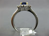 ESTATE WIDE 2.21CT DIAMOND & AAA SAPPHIRE 14K WHITE GOLD CUSHION ENGAGEMENT RING
