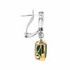 LARGE 8.93CT DIAMOND & AAA EMERALD 18KT 2 TONE GOLD CUSHION & ROUND FUN EARRINGS