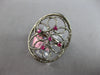 ESTATE LARGE AAA RUBY 14KT BLACK GOLD 3D FILIGREE FLOWER OVAL RING