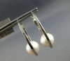 ESTATE LARGE AAA SOUTH SEA PEARL 14KT WHITE GOLD OVAL HOOP FUN HANGING EARRINGS