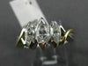 ESTATE WIDE .93CT DIAMOND 14K TWO TONE GOLD 3D 3 STONE INFINITY ANNIVERSARY RING