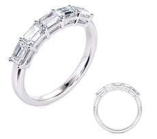 .72CT DIAMOND 14KT WHITE GOLD EMERALD CUT 5 STONE SHARED PRONG ANNIVERSARY RING