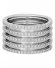 LARGE .57CT DIAMOND 18KT WHITE GOLD 3D MULTI ROW SEMI ETERNITY ANNIVERSARY RING