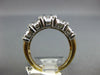 WIDE 1.36CT DIAMOND 14KT 2 TONE GOLD ROUND & BAGUETTE MULTI ROW ANNIVERSARY RING