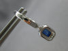 1.06CT DIAMOND & AAA SAPPHIRE 14K WHITE GOLD 3D CLASSIC HUGGIE HANGING EARRINGS