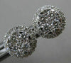 ESTATE .53CT ROUND DIAMOND 18KT WHITE GOLD 3D CLASSIC HALO CLUSTER STUD EARRINGS
