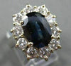 ESTATE LARGE 5.10CT DIAMOND & AAA SAPPHIRE 14KT WHITE GOLD OVAL CLUSTER RING