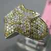 ESTATE LARGE .74CT DIAMOND 18K WHITE & YELLOW GOLD GOLDEN SHOOTING STAR FUN RING