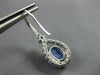 3.99CT DIAMOND & AAA SAPPHIRE 18KT WHITE GOLD 3D OVAL TEAR DROP HANGING EARRINGS