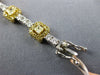 4.67CT WHITE & CANARY DIAMOND 18KT 2 TONE GOLD CUSHION & ROUND TENNIS BRACELET