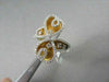 ANTIQUE WIDE 1.09CT DOUBLE HEART DIAMOND 14KT WHITE & YELLOW GOLD RING