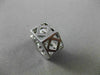 ESTATE 14KT WHITE GOLD 3D 3 ROW CUBIC ZIRCONIA HEXAGON HUGGIE EARRINGS #24347